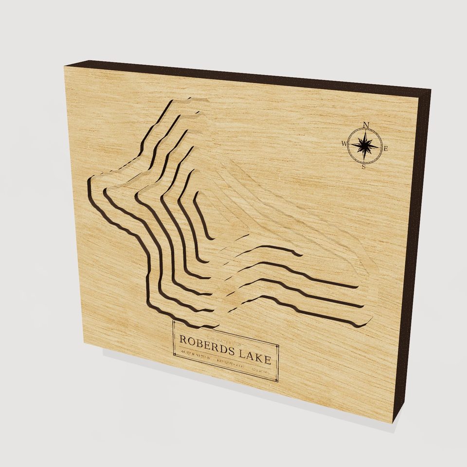 Roberds Lake 3D wood map, hero view