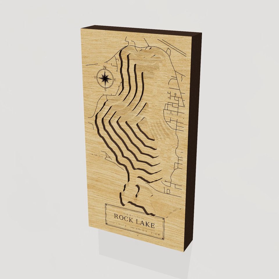 Rock Lake 3D wood map, hero view