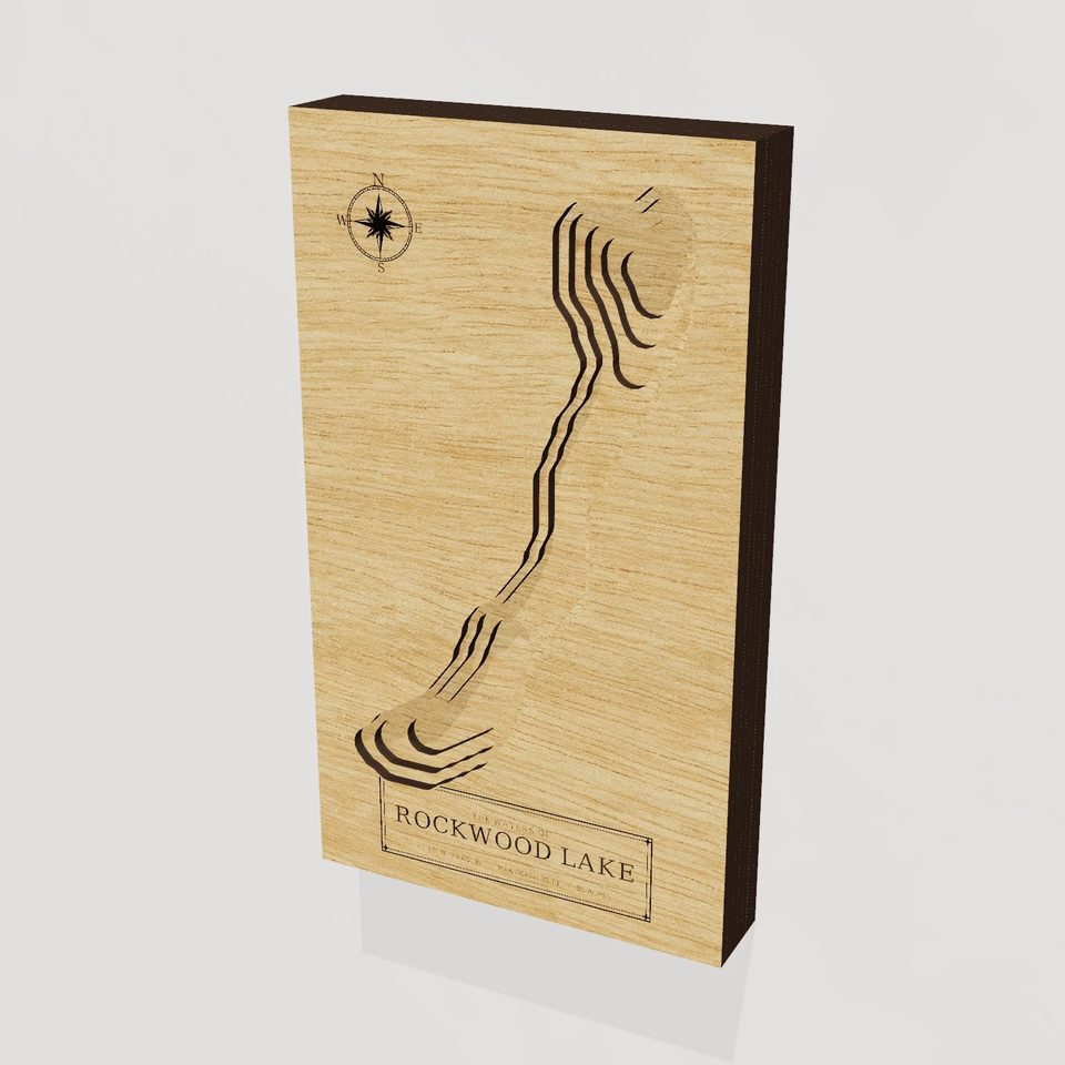 Rockwood Lake 3D wood map, hero view