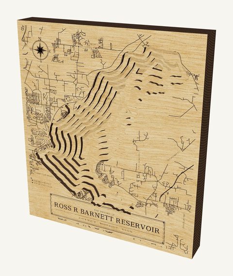 Ross R Barnett Reservoir wood map