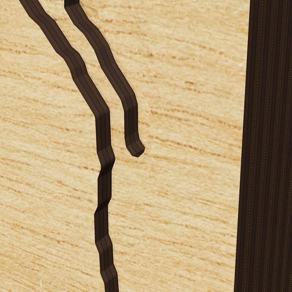 Saguaro Lake 3D wood map, detail view