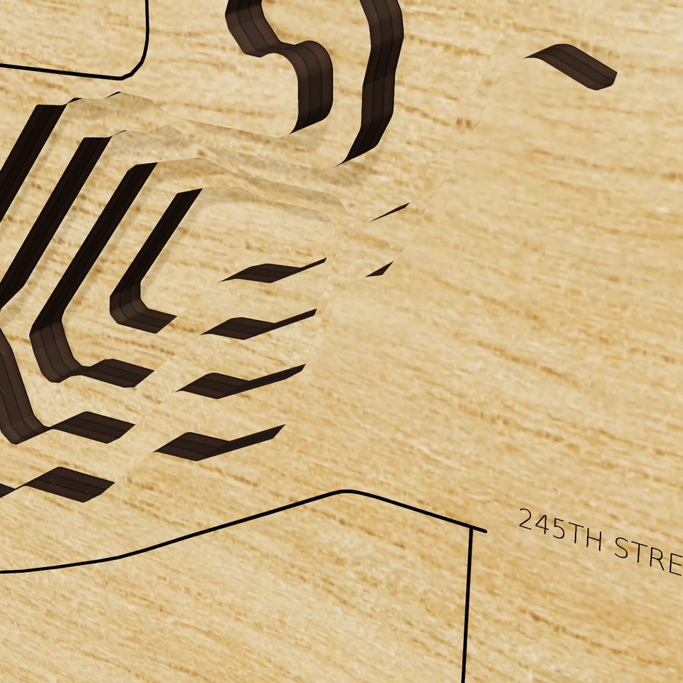 Sakatah Lake 3D wood map, detail view