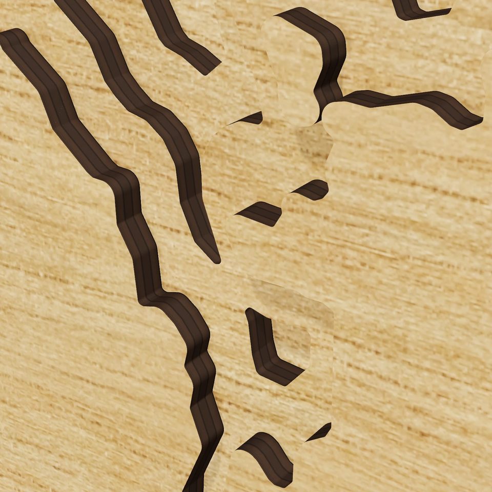 San Luis Reservoir 3D wood map, detail view