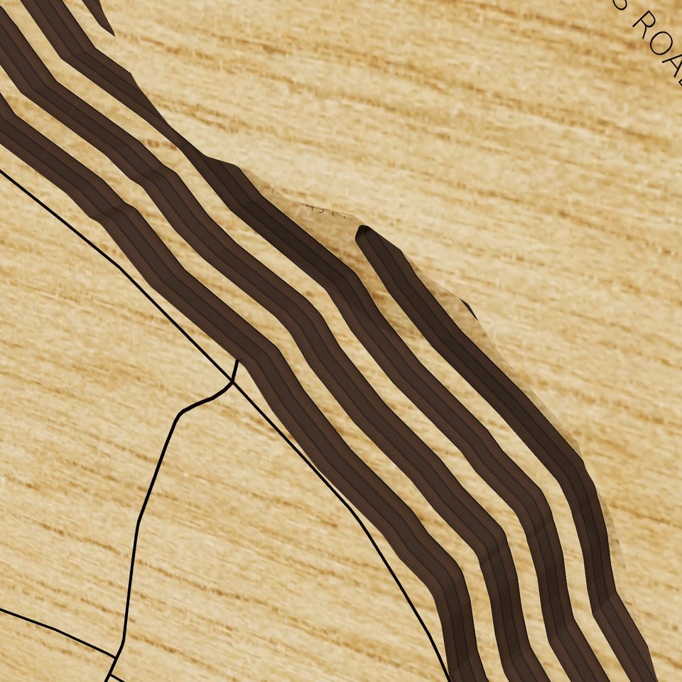 Sandy Lake 3D wood map, detail view