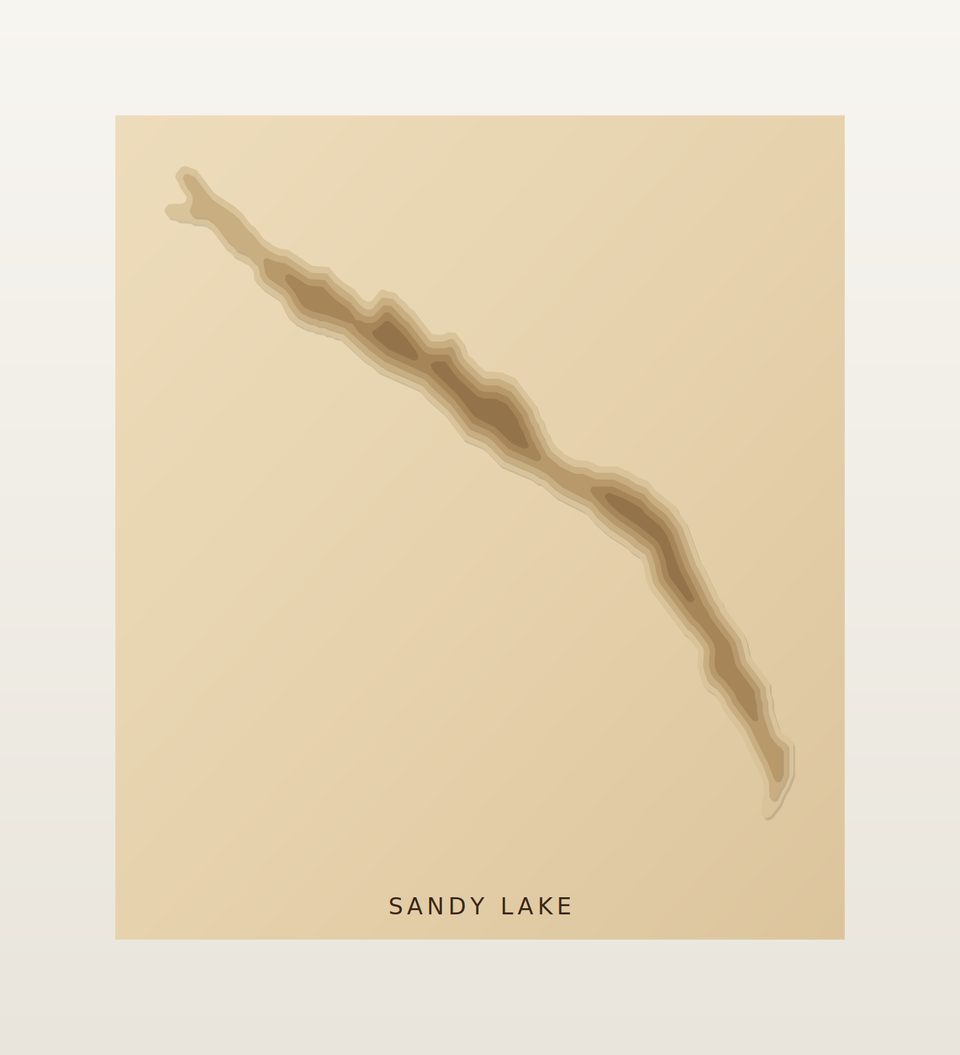 Sandy Lake 3D wood map, preview view