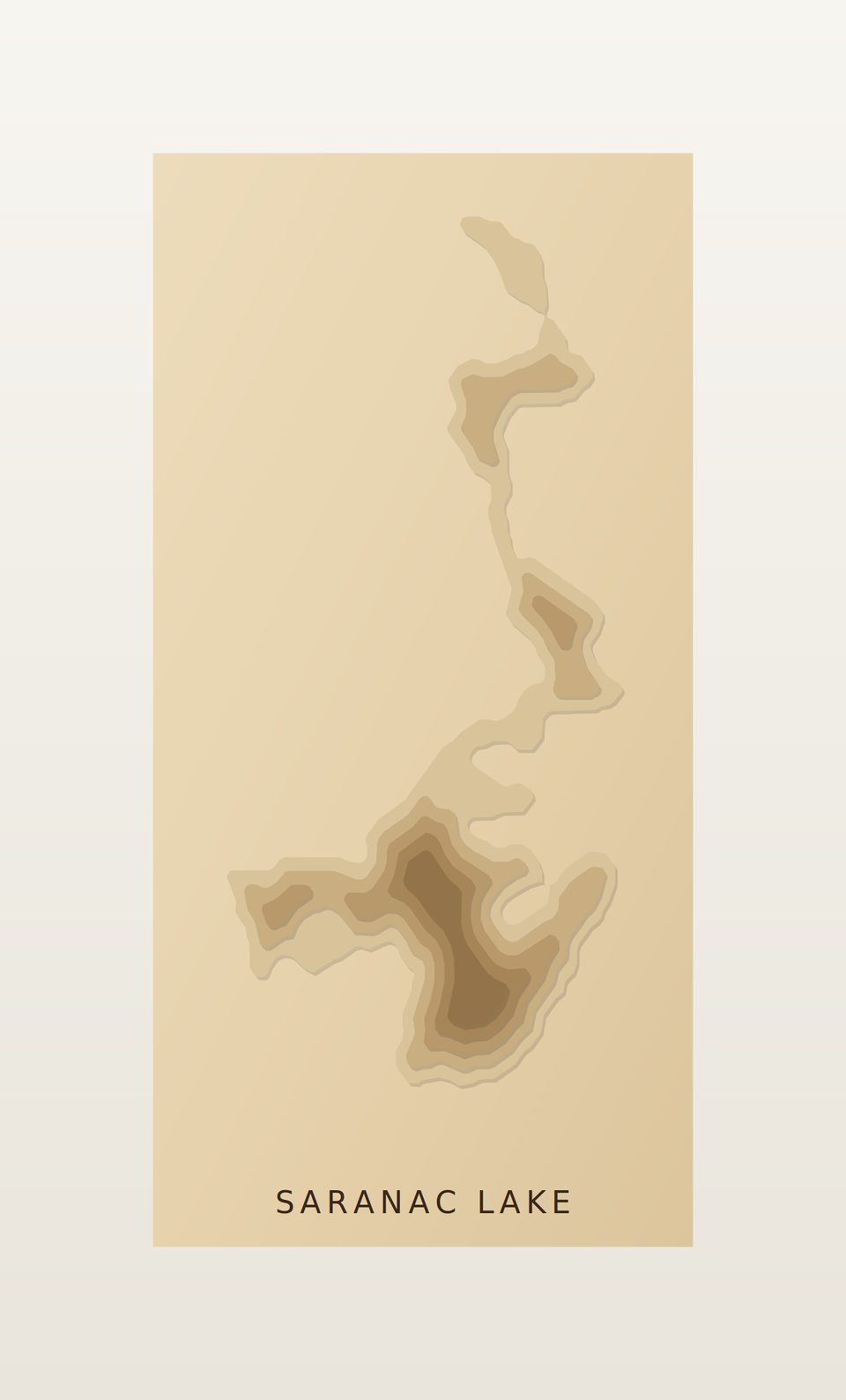 Saranac Lake 3D wood map, preview view