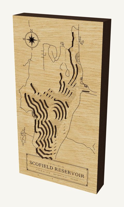 Scofield Reservoir wood map