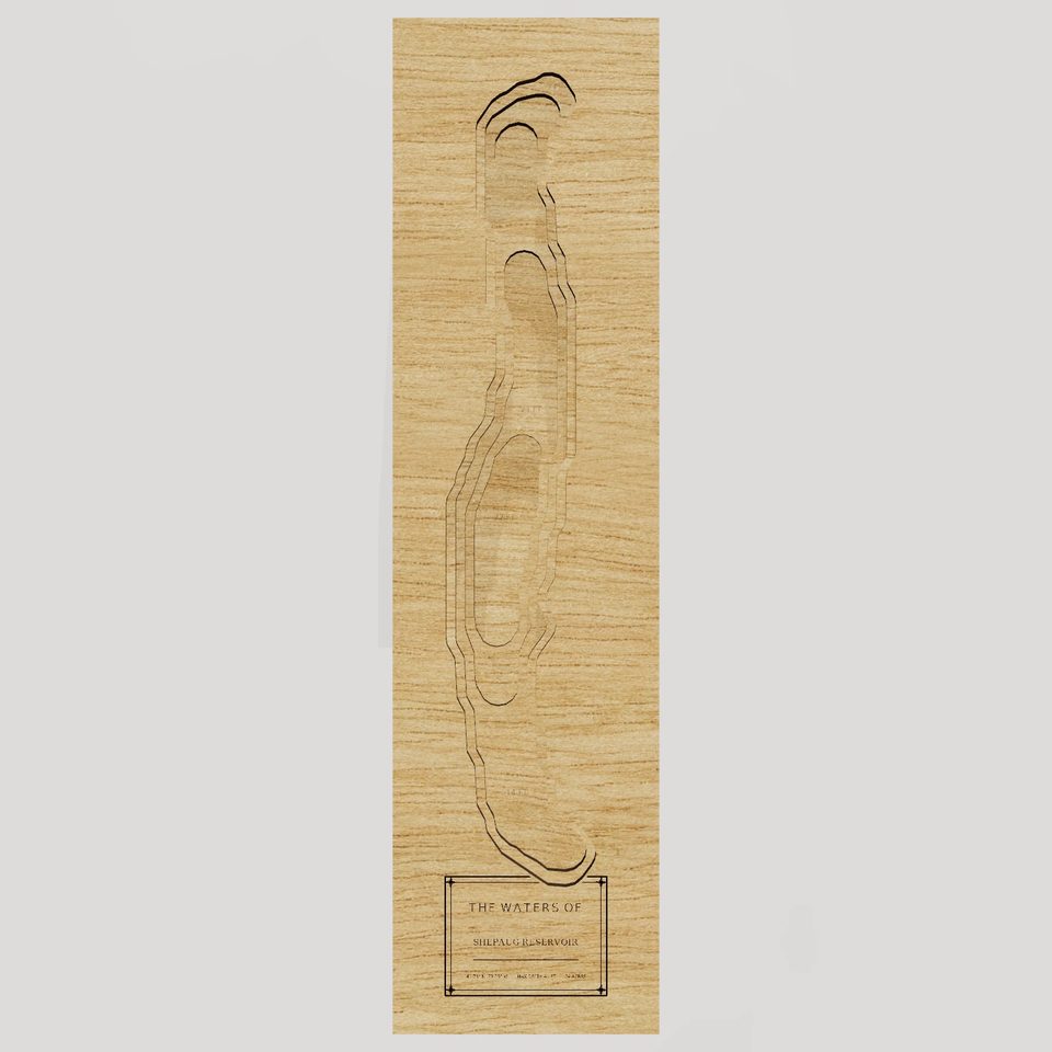 Shepaug Reservoir 3D wood map, front view