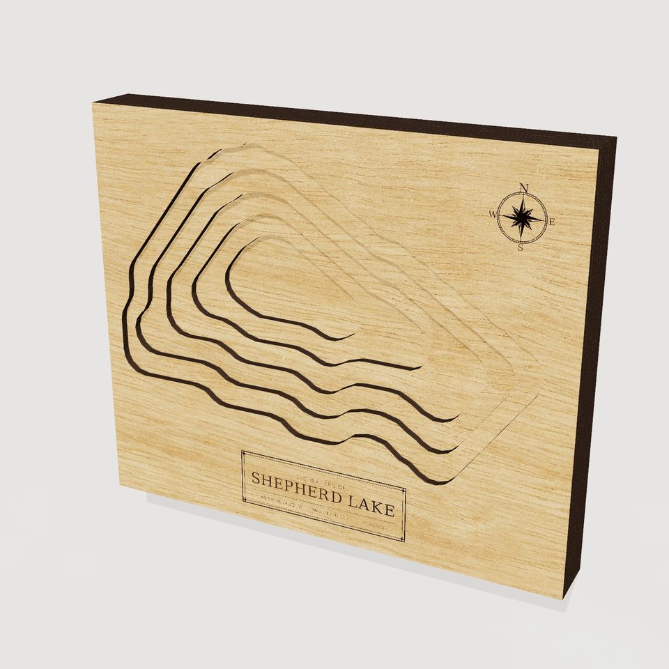 Shepherd Lake 3D wood map, hero view