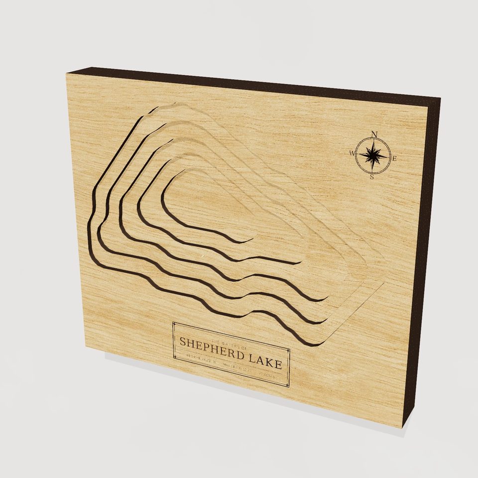 Shepherd Lake 3D wood map, hero view