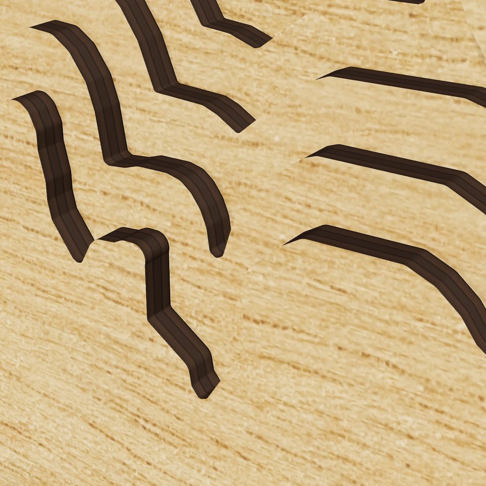 Shoshone Lake 3D wood map, detail view