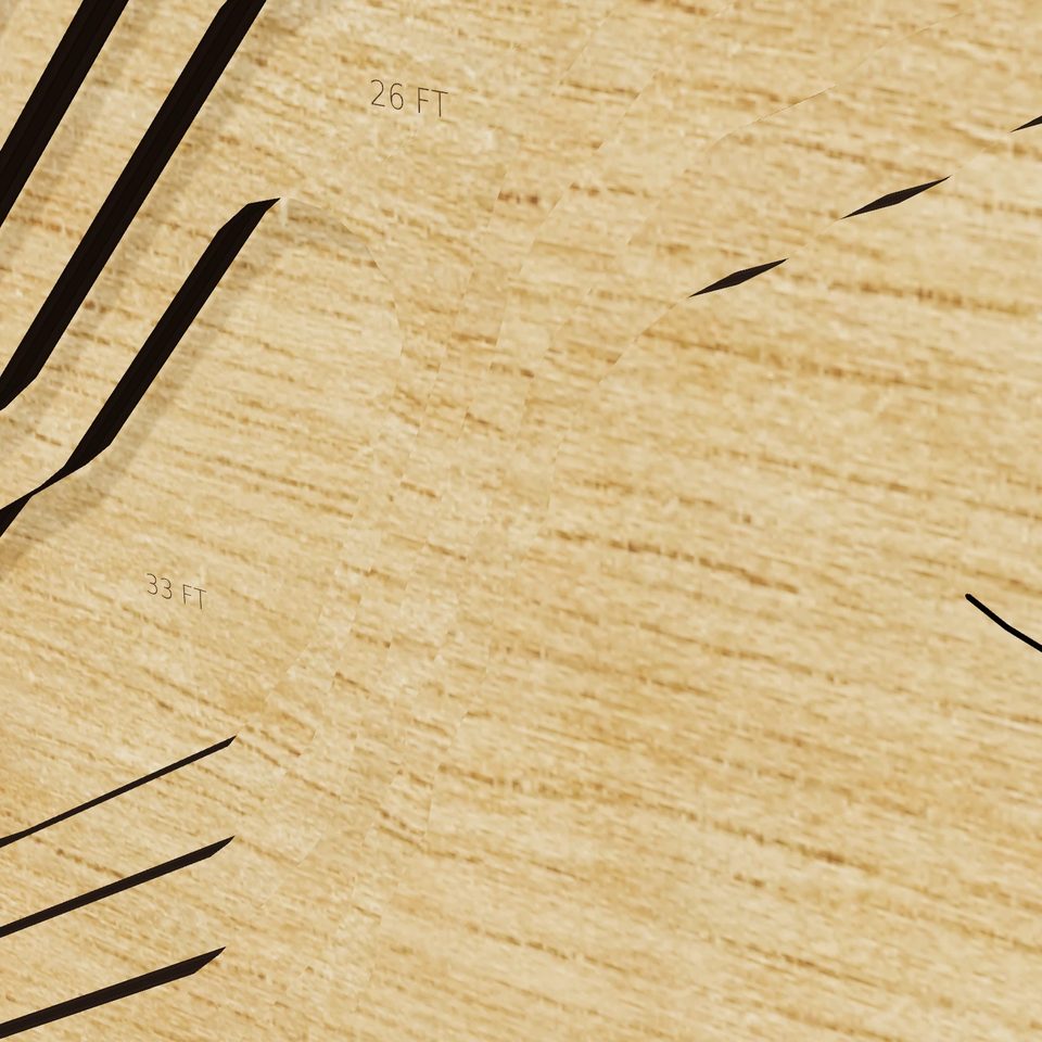 Silver Lake 3D wood map, detail view