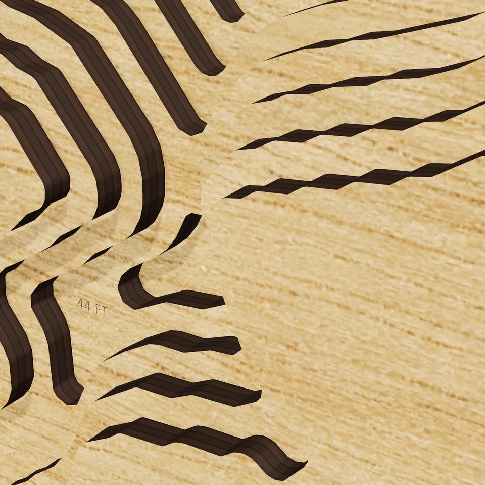 Silverwood Lake 3D wood map, detail view