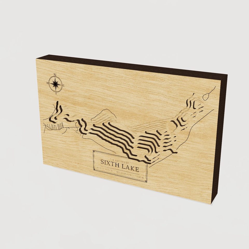 Sixth Lake 3D wood map, hero view