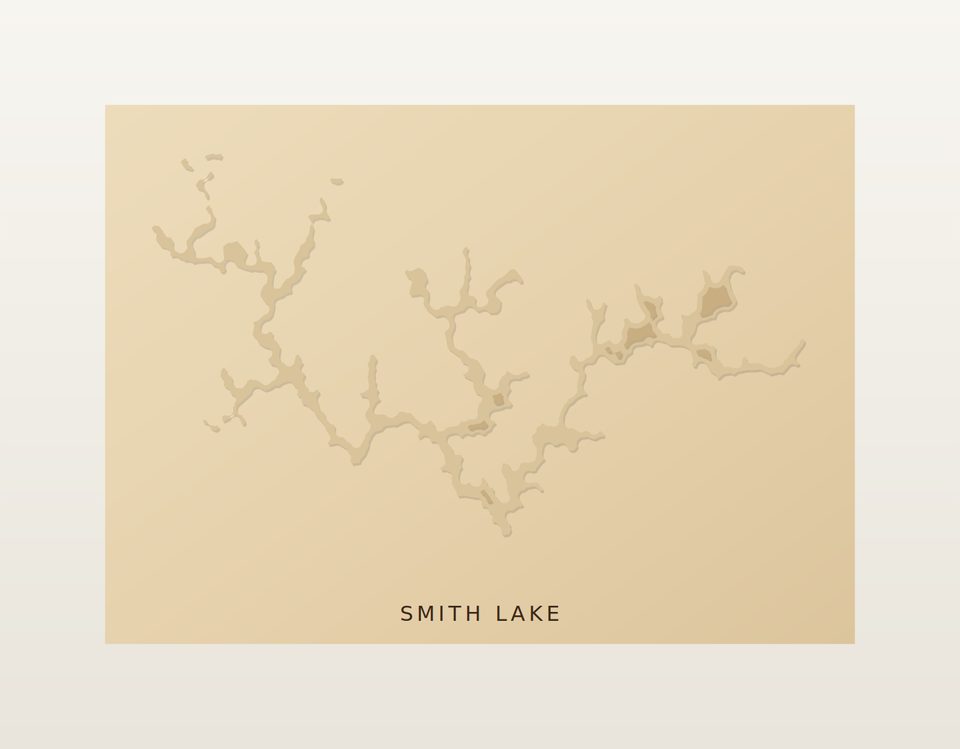 Smith Lake 3D wood map, preview view
