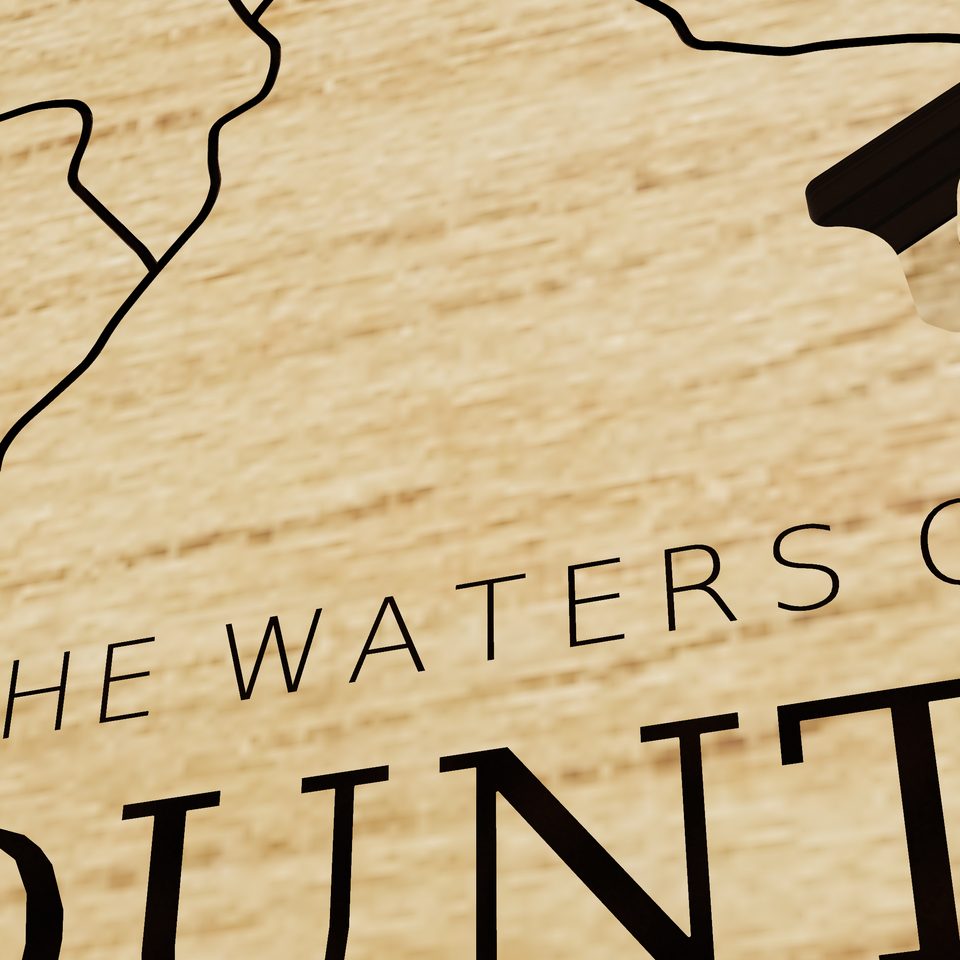 Smith Mountain Lake 3D wood map, title view