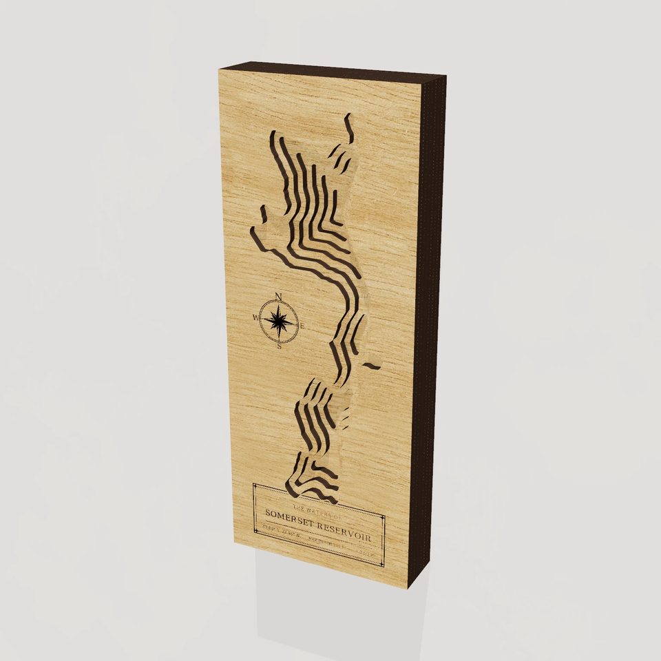 Somerset Reservoir 3D wood map, hero view