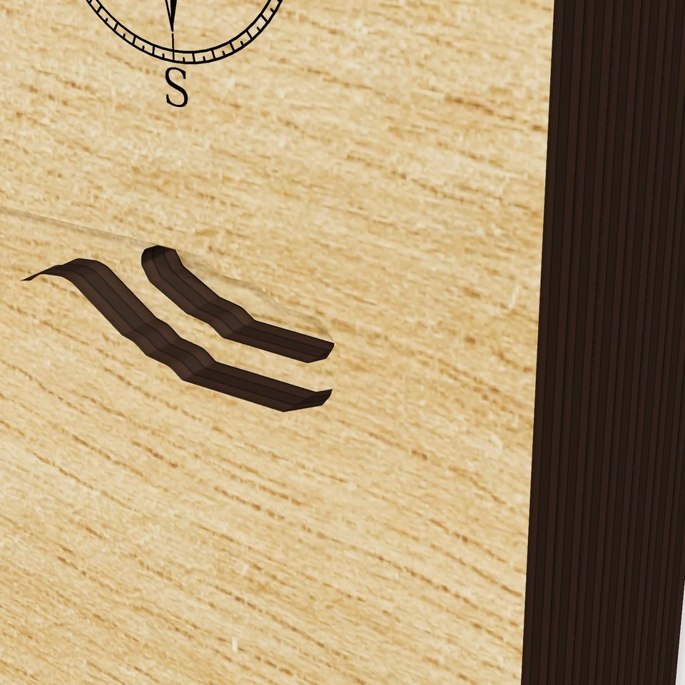 South Tenmile Lake 3D wood map, detail view