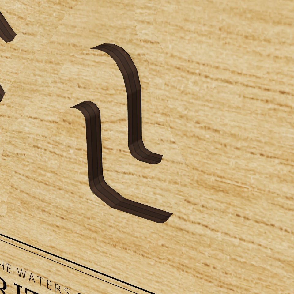 Spirit Lake 3D wood map, detail view