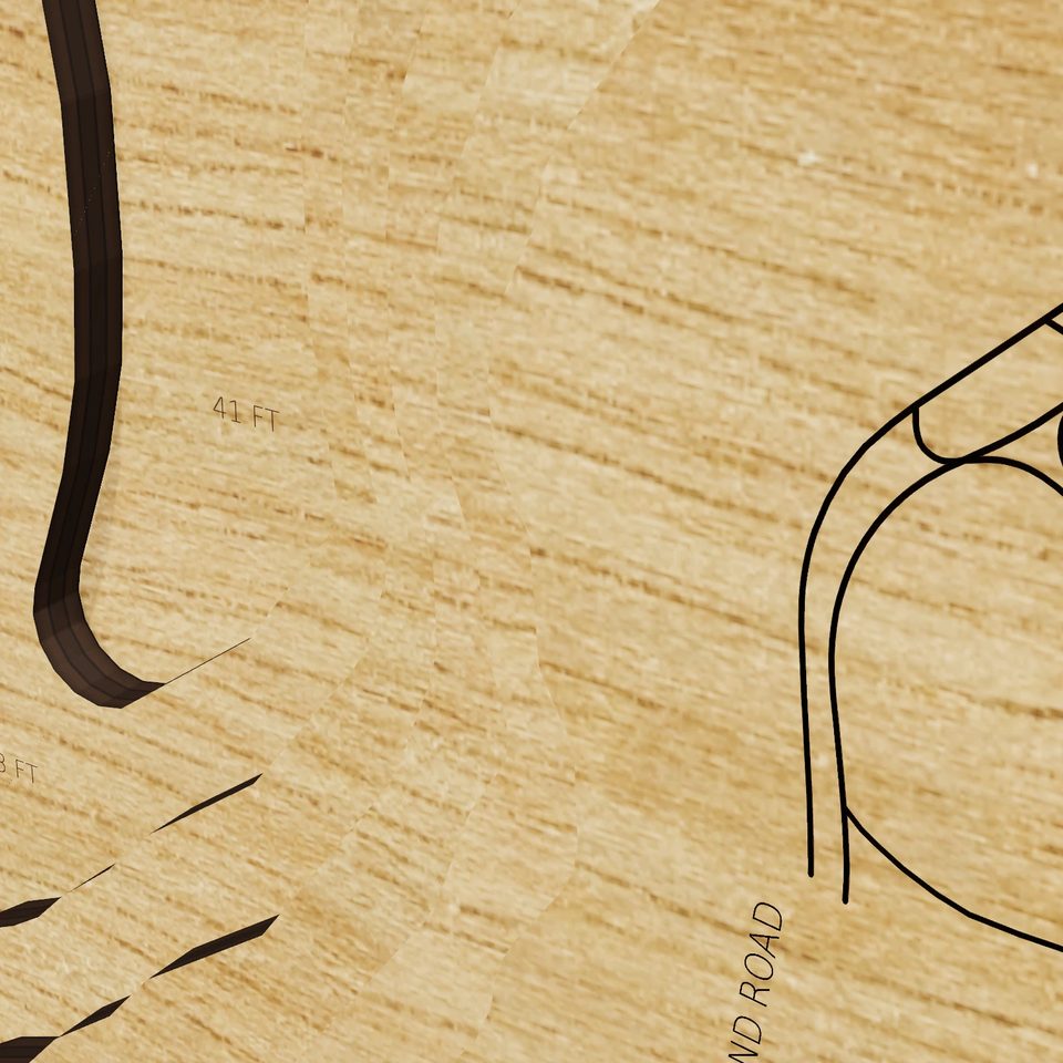 Spot Pond 3D wood map, detail view