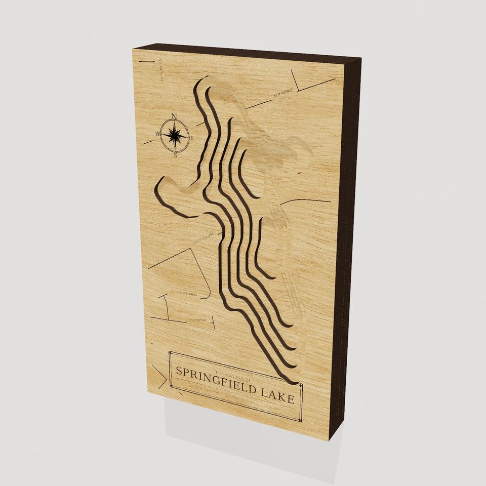 Springfield Lake 3D wood map, hero view