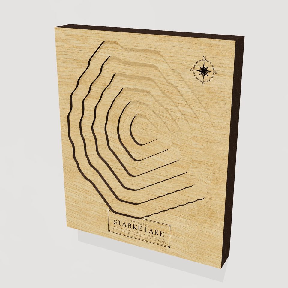 Starke Lake 3D wood map, hero view