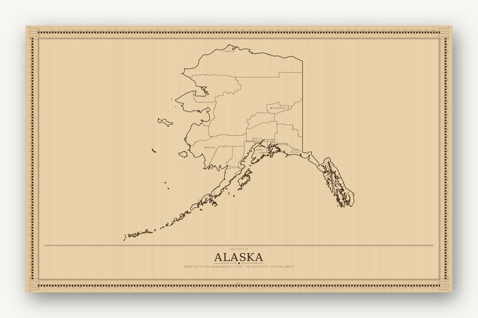 Alaska map, card view