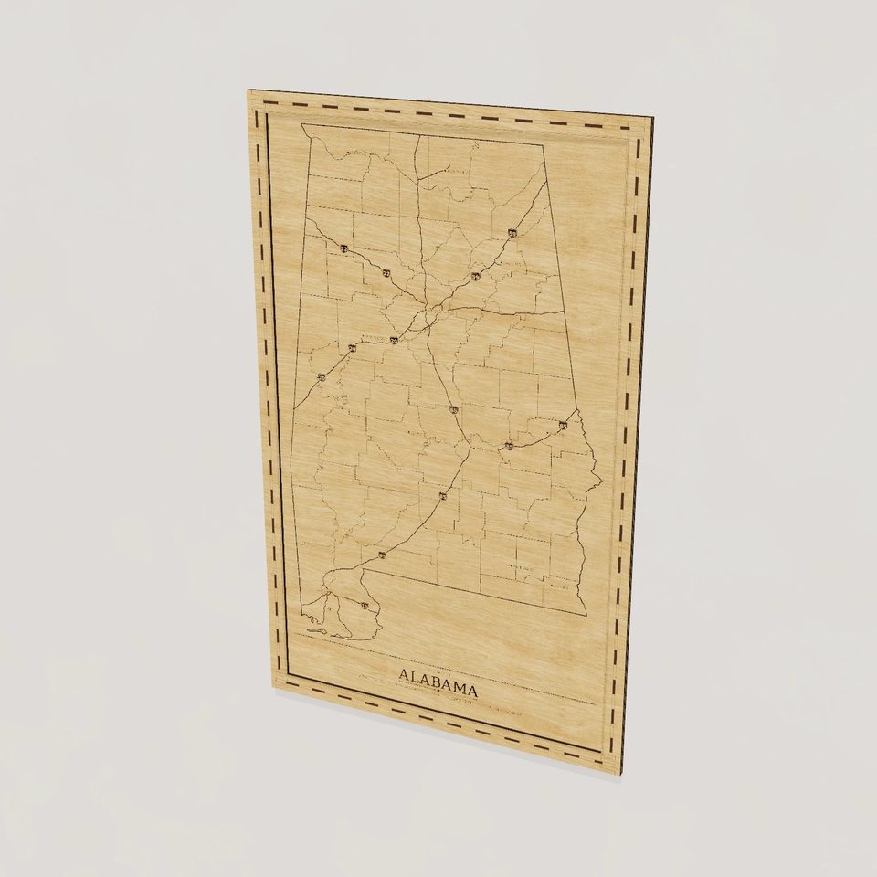 Alabama map, hero view