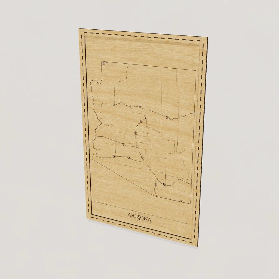 Arizona map, hero view