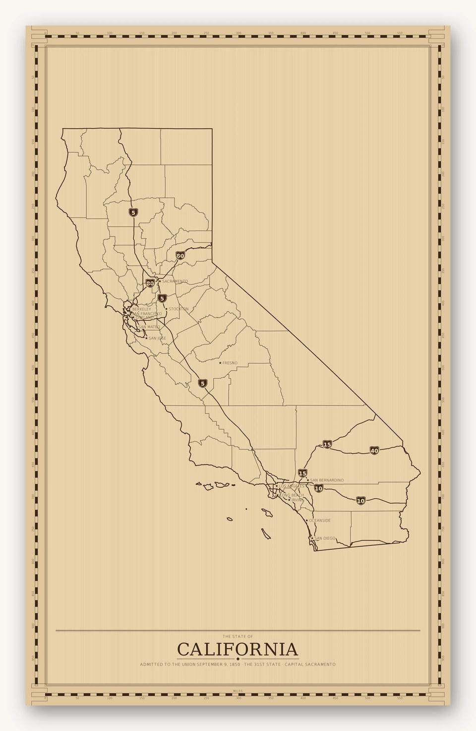 California map, card view