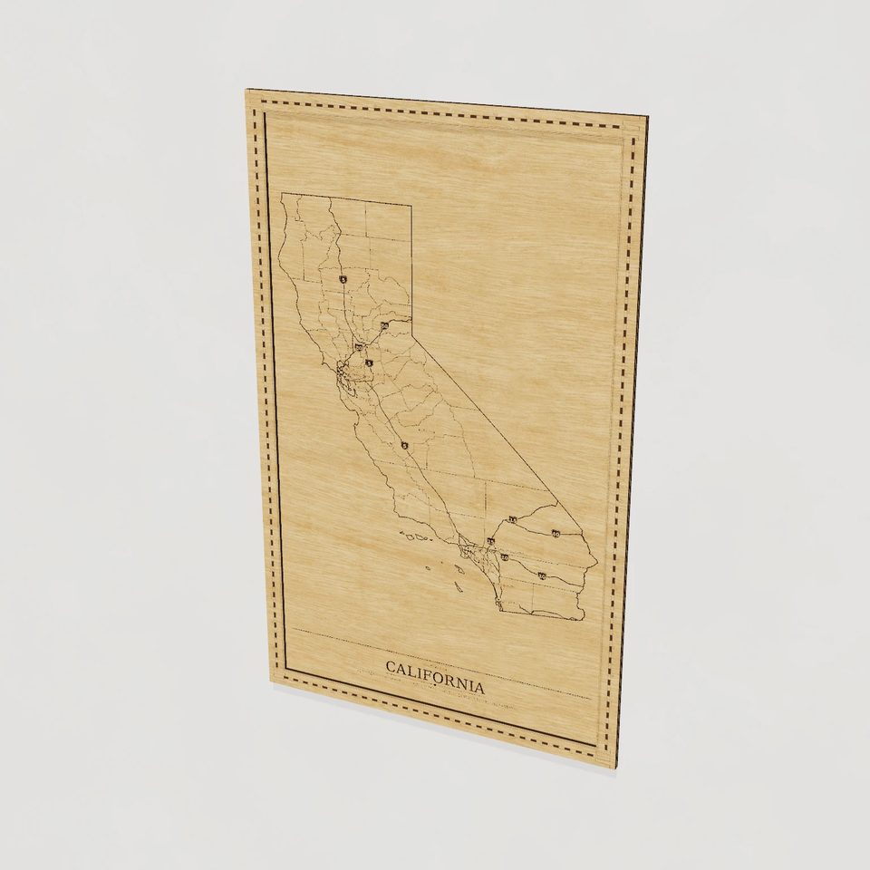 California map, hero view
