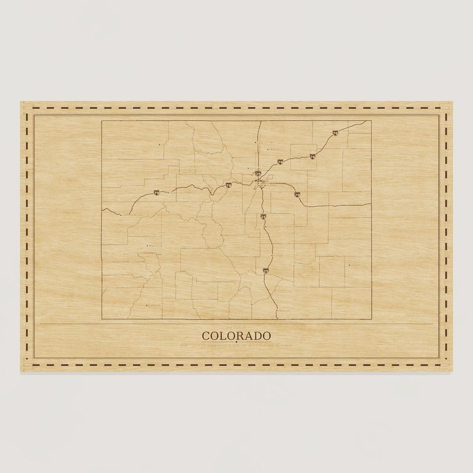 Colorado map, front view