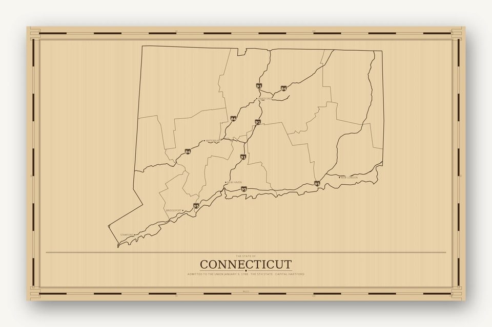 Connecticut map, card view