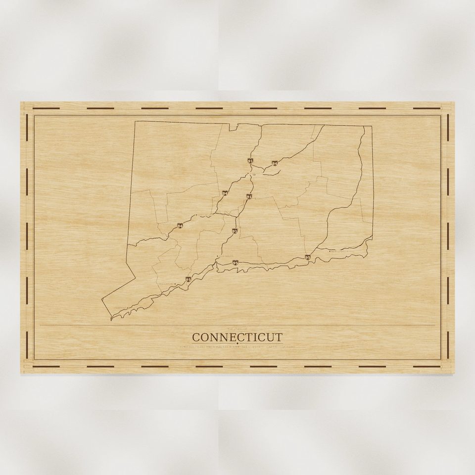 Connecticut map, front view