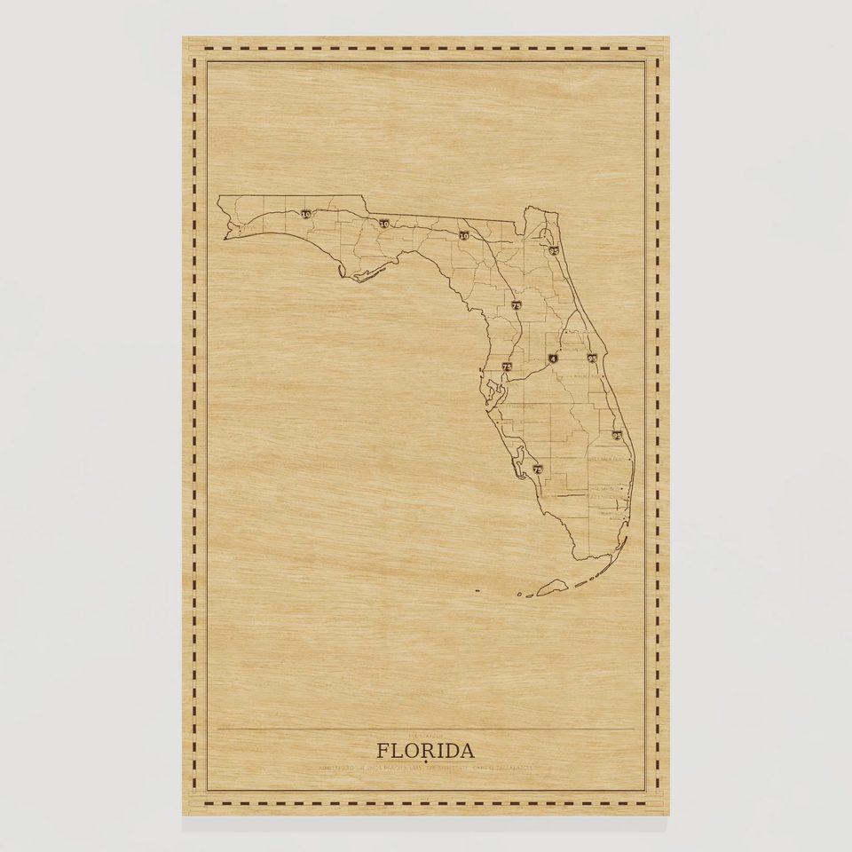 Florida map, front view