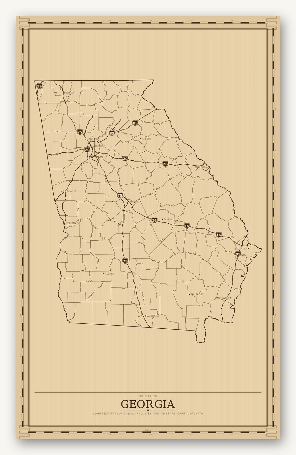 Georgia map, card view