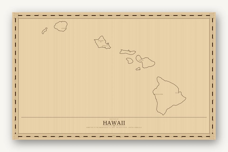 Hawaii map, card view