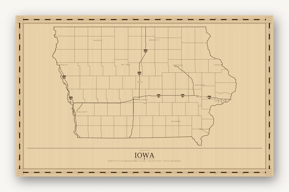 Iowa map, card view