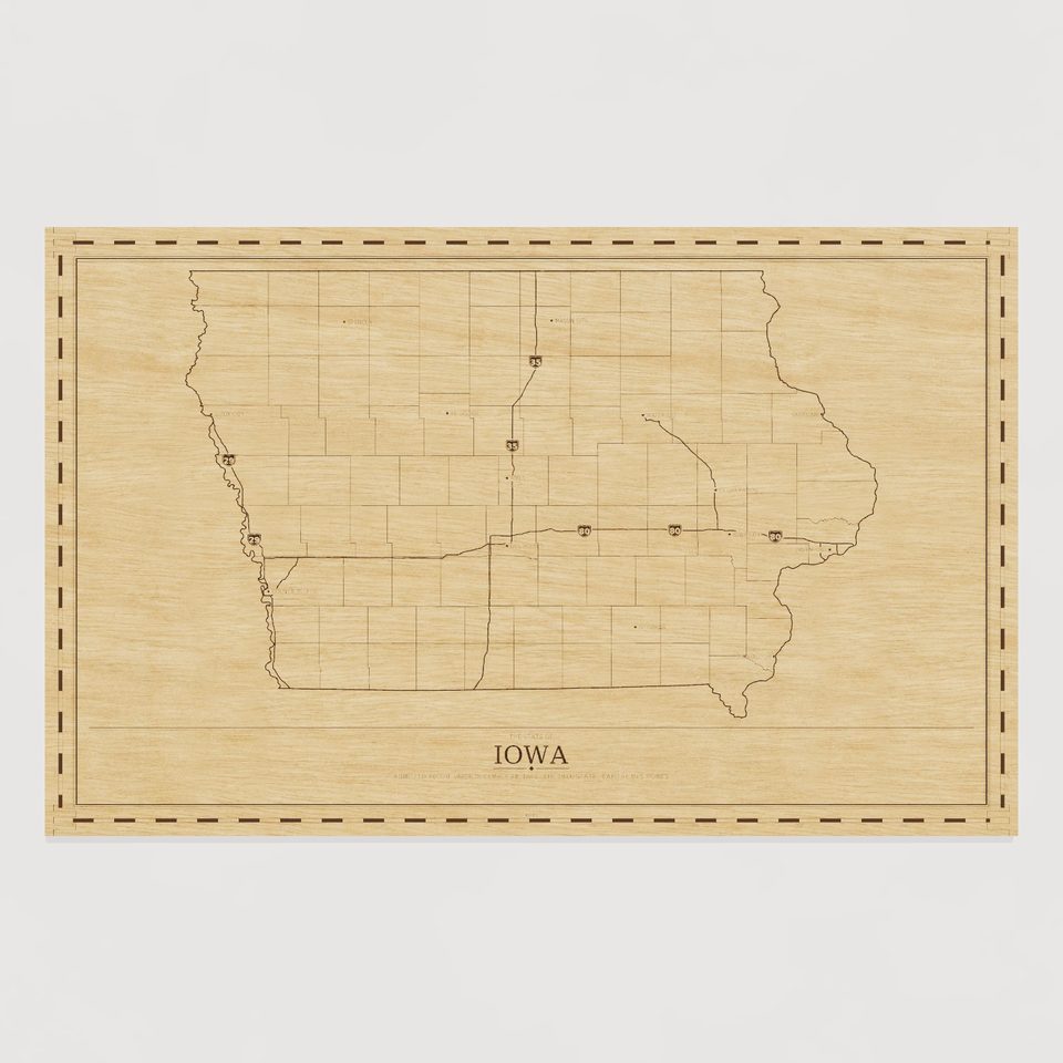 Iowa map, front view