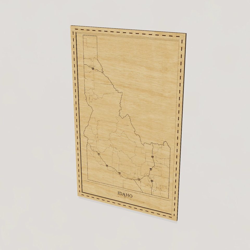 Idaho map, hero view