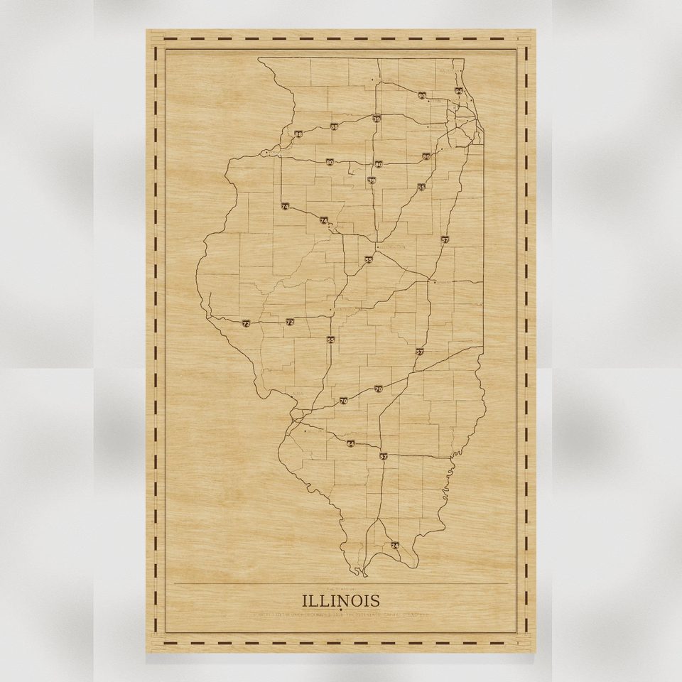 Illinois map, front view