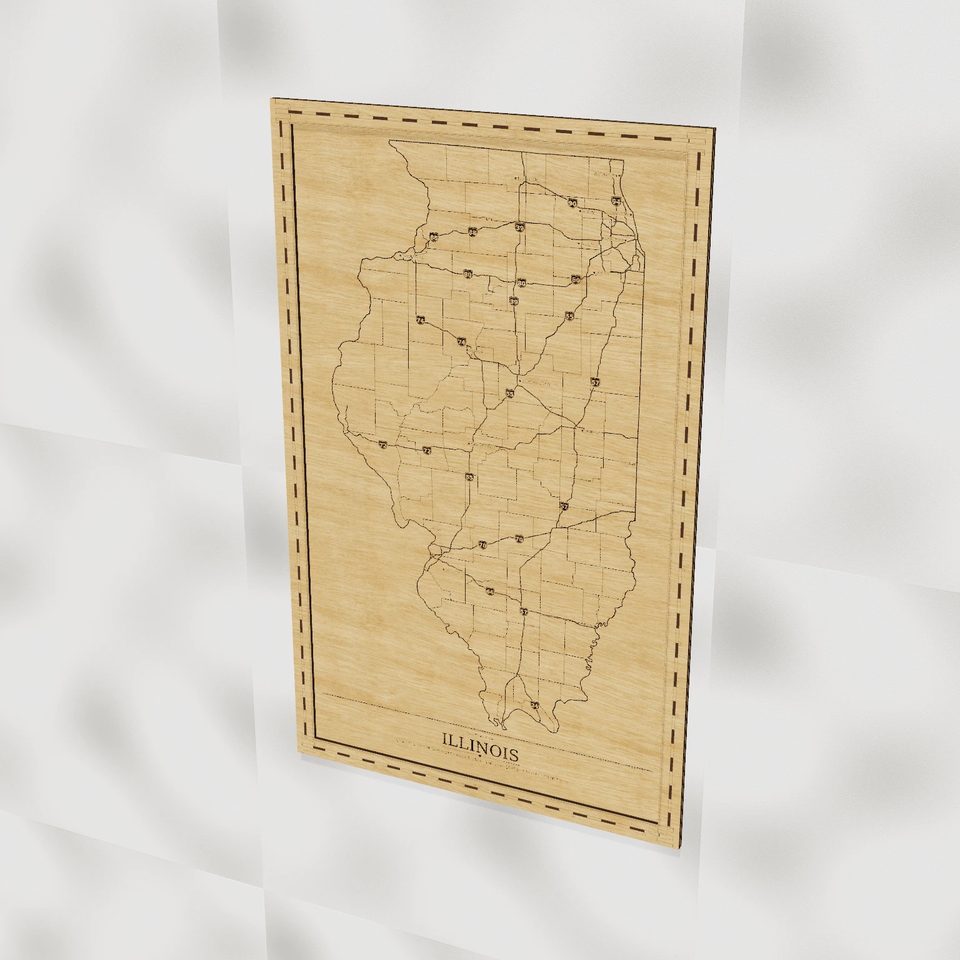 Illinois map, hero view