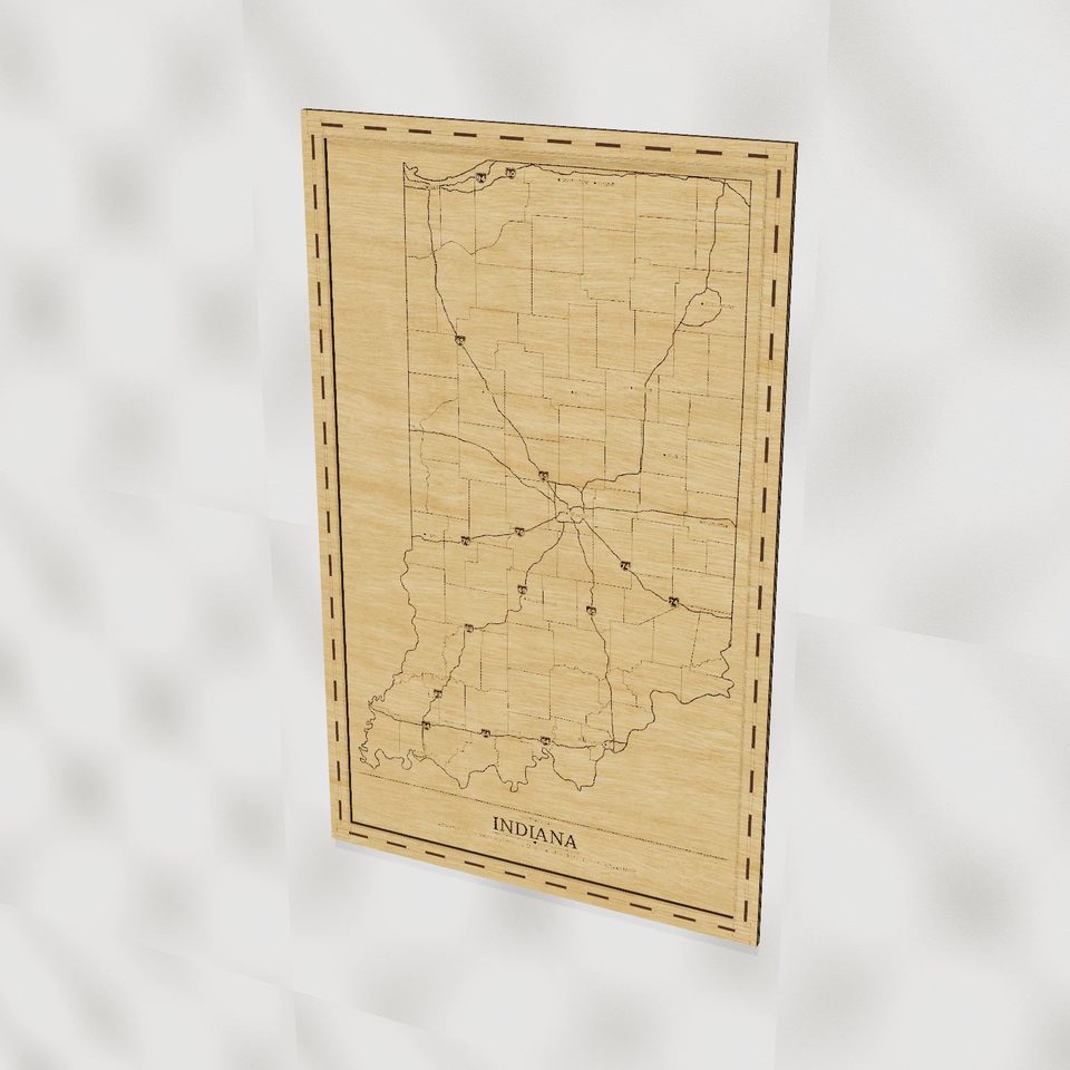 Indiana map, hero view