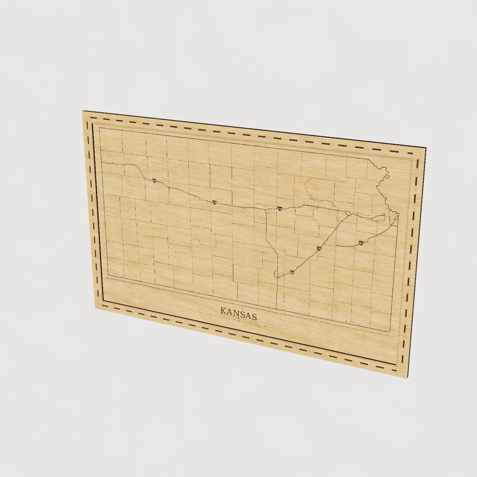 Kansas map, hero view
