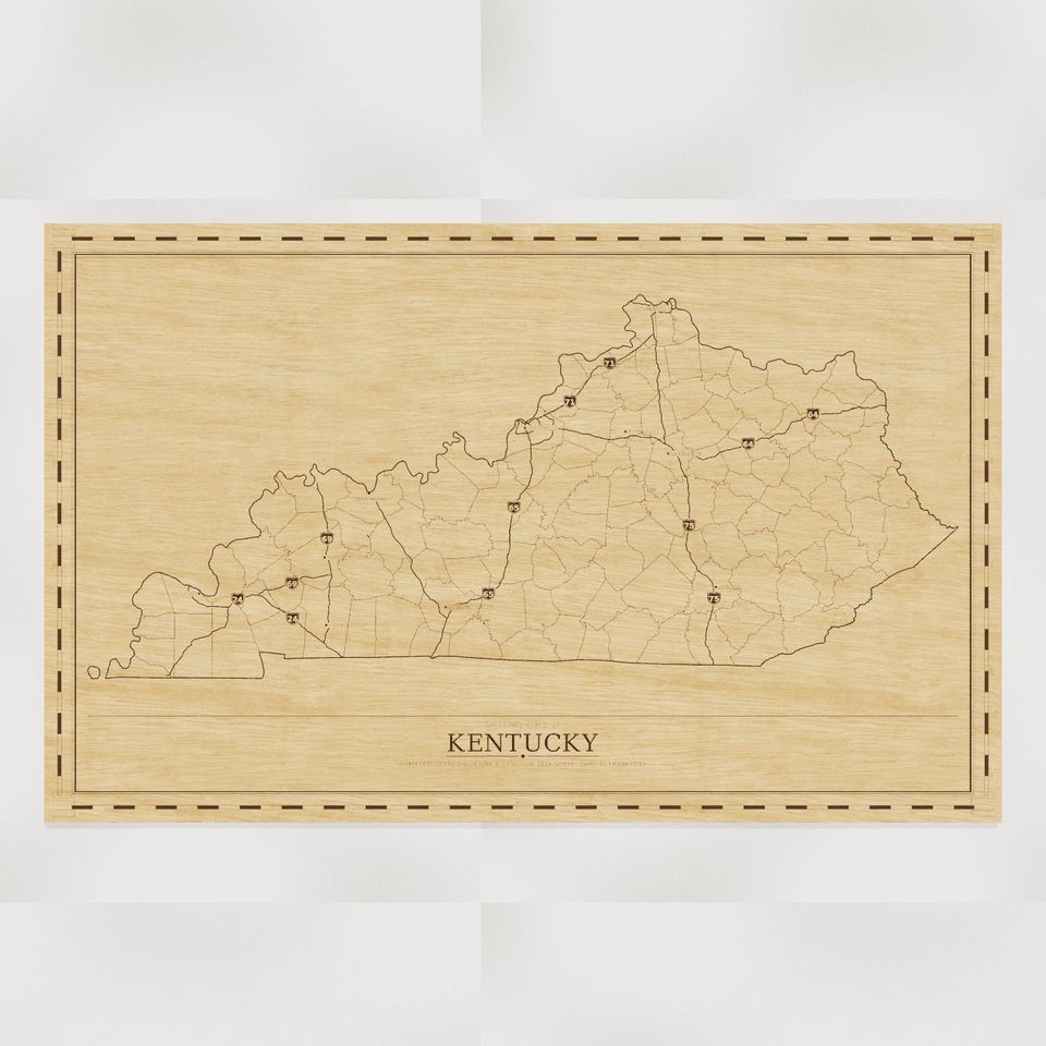 Kentucky map, front view