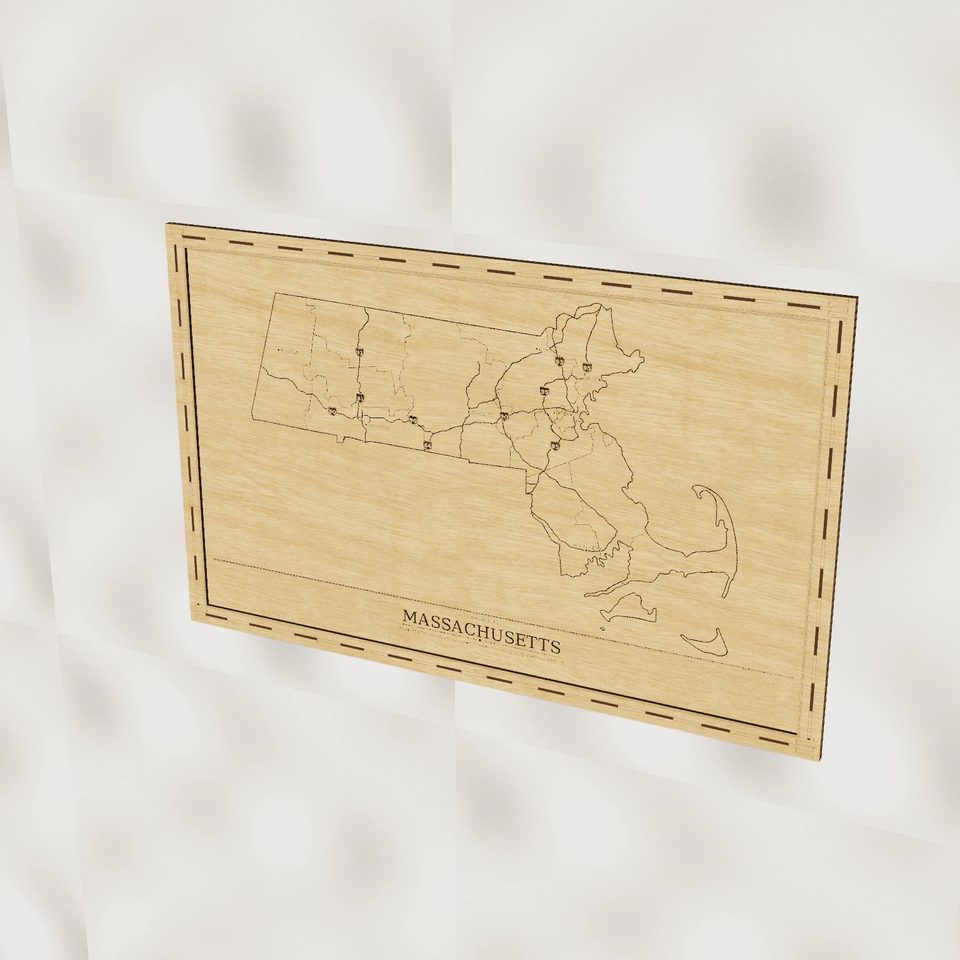 Massachusetts map, hero view