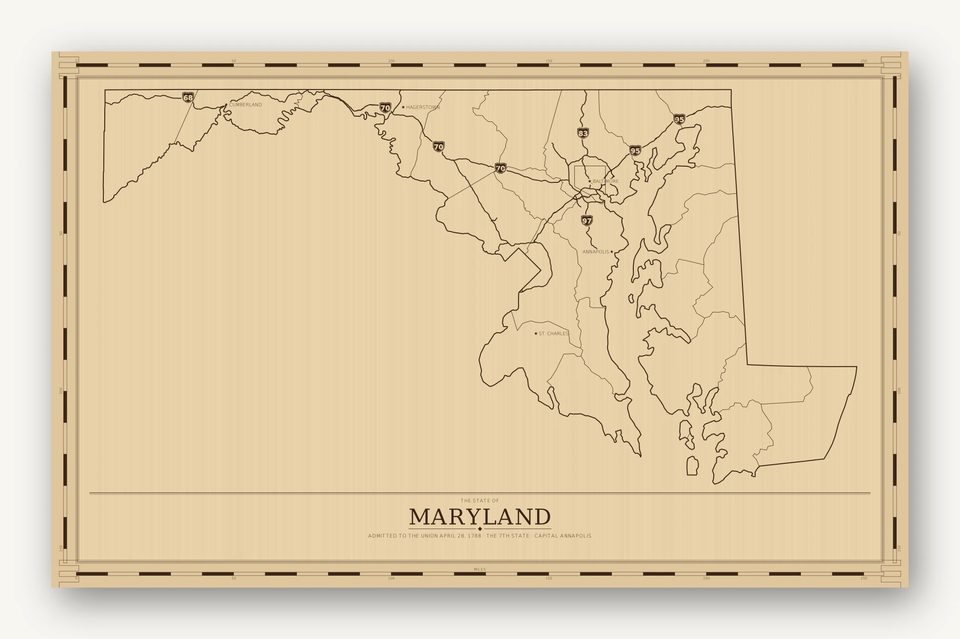Maryland map, card view
