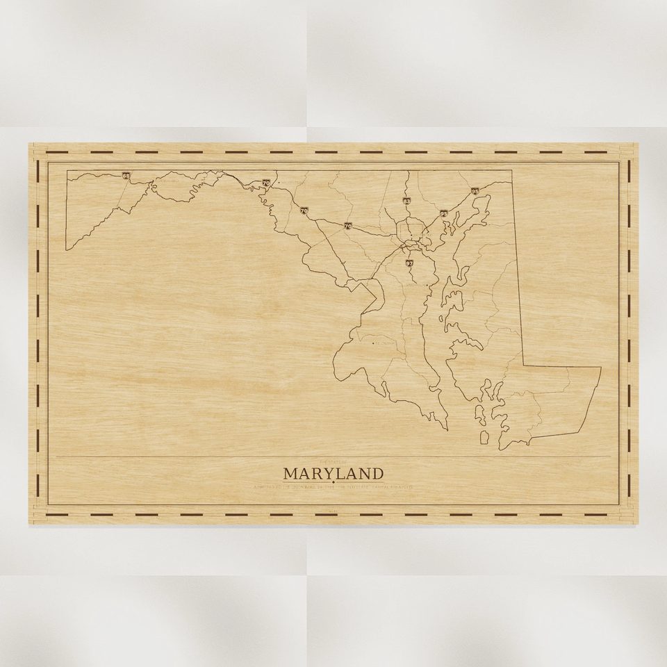 Maryland map, front view