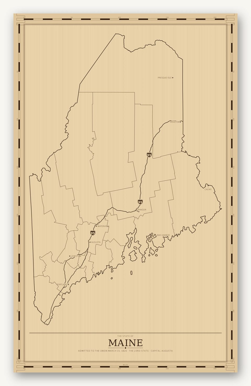 Maine map, card view