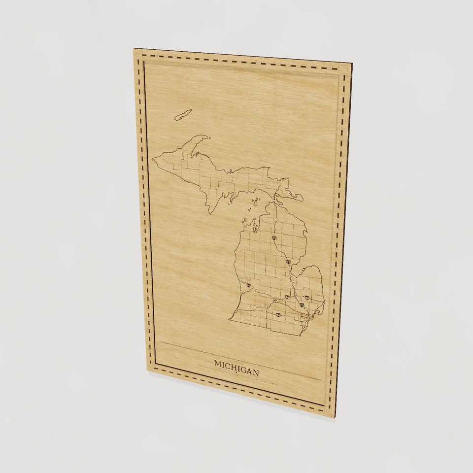 Michigan map, hero view